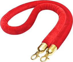 vidaXL - Afzetkoord - fluweel - rood - en - goudkleurig