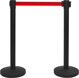 vidaXL - Afzetpaal - met - band - staal - zwart