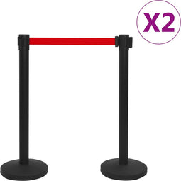 vidaXL - Afzetpalen - 4 - st - met - banden - ijzer - zwart