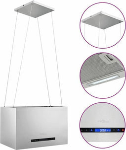 vidaXL Afzuigkap hangend met aanraaksensor LCD 55 cm roestvrij staal