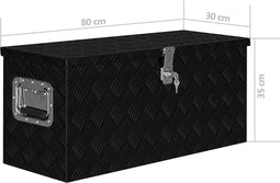 vidaXL - Aluminium - kist - 76,5x26,5x33 - cm - zilverkleurig