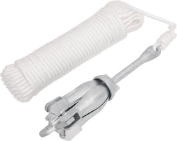 vidaXL - Anker - met - touw - inklapbaar - 2,5 - kg - smeedijzer - zilverkleurig