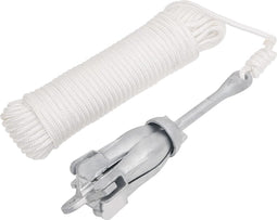 vidaXL - Anker - met - touw - inklapbaar - 3,2 - kg - smeedijzer - zilverkleurig