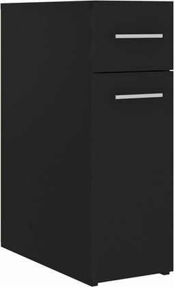 vidaXL - Apothekerskast - 20x45,5x60 - cm - spaanplaat - zwart