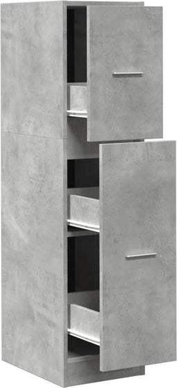 vidaXL - Apothekerskast - 30x41x118 - cm - bewerkt - hout - betongrijs