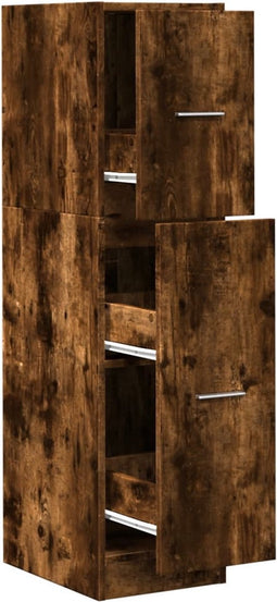 vidaXL - Apothekerskast - 30x41x118 - cm - bewerkt - hout - gerookt - eikenkleurig