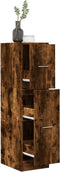 vidaXL - Apothekerskast - 30x41x118 - cm - bewerkt - hout - gerookt - eikenkleurig