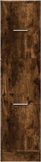 vidaXL - Apothekerskast - 30x41x118 - cm - bewerkt - hout - gerookt - eikenkleurig