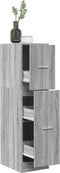 vidaXL - Apothekerskast - 30x41x118 - cm - bewerkt - hout - grijs - sonoma - eiken