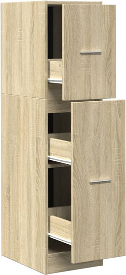vidaXL - Apothekerskast - 30x41x118 - cm - bewerkt - hout - sonoma - eikenkleurig