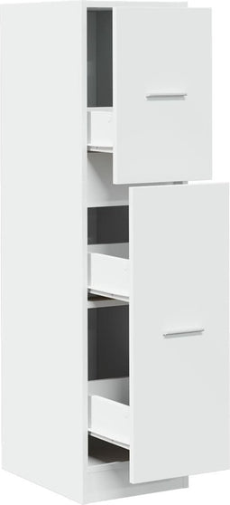 vidaXL - Apothekerskast - 30x41x118 - cm - bewerkt - hout - wit