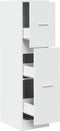 vidaXL - Apothekerskast - 30x41x118 - cm - bewerkt - hout - wit