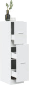 vidaXL - Apothekerskast - 30x41x118 - cm - bewerkt - hout - wit
