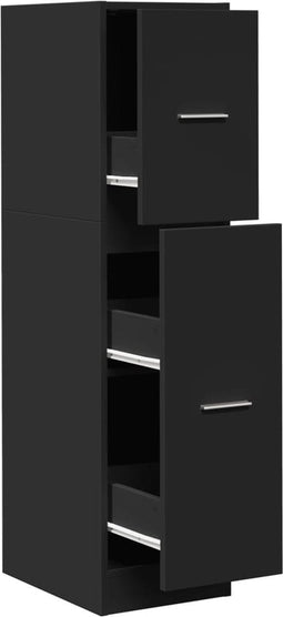 vidaXL - Apothekerskast - 30x41x118 - cm - bewerkt - hout - zwart