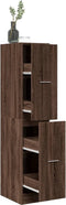 vidaXL - Apothekerskast - 30x41x144,5 - cm - bewerkt - hout - bruin - eikenkleurig