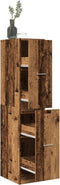 vidaXL - Apothekerskast - 30x41x144,5 - cm - bewerkt - hout - oud - houtkleurig