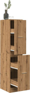 vidaXL - Apothekerskast - 30x41x144,5 - cm - bewerkt - hout - artisanaal - eiken