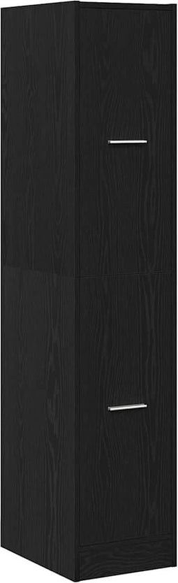 vidaXL - Apothekerskast - 30x41x144,5 - cm - bewerkt - hout - zwart - eikenkleurig