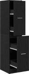 vidaXL - Apothekerskast - 30x41x144,5 - cm - bewerkt - hout - zwart - eikenkleurig