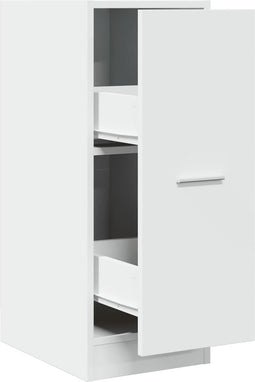 vidaXL - Apothekerskast - 30x41x77,5 - cm - bewerkt - hout - wit