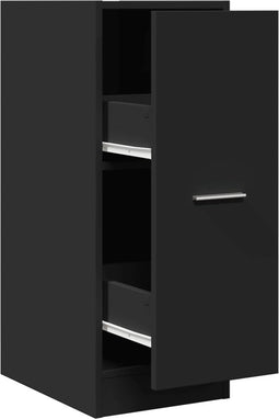 vidaXL - Apothekerskast - 30x41x77,5 - cm - bewerkt - hout - zwart