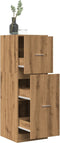 vidaXL - Apothekerskast - 40x41x118 - cm - bewerkt - hout - artisanaal - eikenkleur