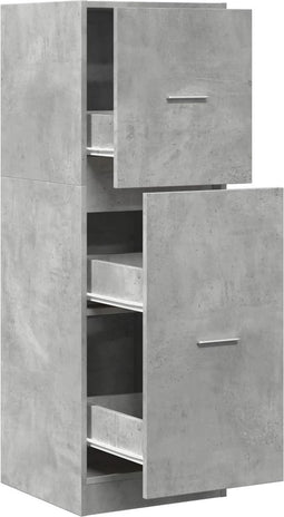 vidaXL - Apothekerskast - 40x41x118 - cm - bewerkt - hout - betongrijs