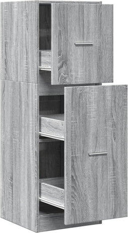 vidaXL - Apothekerskast - 40x41x118 - cm - bewerkt - hout - grijs - sonoma - eiken