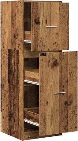 vidaXL - Apothekerskast - 40x41x118 - cm - bewerkt - hout - oud - houtkleurig
