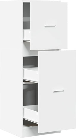 vidaXL - Apothekerskast - 40x41x118 - cm - bewerkt - hout - wit