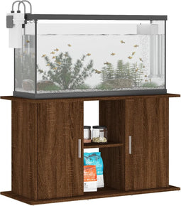 vidaXL - Aquariumstandaard - 101x41x58 - cm - bewerkt - hout - bruin - eikenkleur