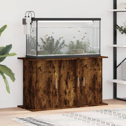 vidaXL - Aquariumstandaard - 101x41x58 - cm - bewerkt - hout - gerookt - eikenkleur