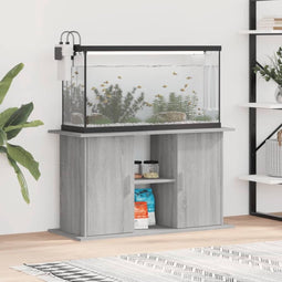 vidaXL - Aquariumstandaard - 101x41x58 - cm - bewerkt - hout - grijs - sonoma - eiken