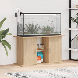 vidaXL - Aquariumstandaard - 101x41x58 - cm - bewerkt - hout - sonoma - eikenkleurig