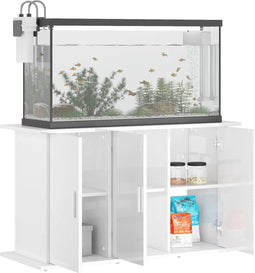 vidaXL - Aquariumstandaard - 101x41x58 - cm - bewerkt - hout - hoogglans - wit