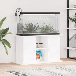 vidaXL - Aquariumstandaard - 101x41x58 - cm - bewerkt - hout - hoogglans - wit