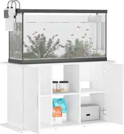 vidaXL - Aquariumstandaard - 101x41x58 - cm - bewerkt - hout - wit