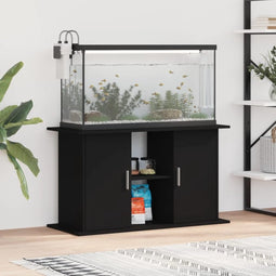 vidaXL - Aquariumstandaard - 101x41x58 - cm - bewerkt - hout - zwart