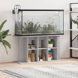 vidaXL - Aquariumstandaard - 120x40x60 - cm - bewerkt - hout - grijs - sonoma
