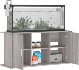 vidaXL - Aquariumstandaard - 121x41x58 - cm - bewerkt - hout - grijs - sonoma - eiken