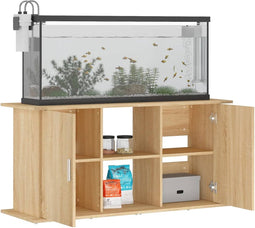 vidaXL - Aquariumstandaard - 121x41x58 - cm - bewerkt - hout - sonoma - eikenkleurig