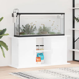vidaXL - Aquariumstandaard - 121x41x58 - cm - bewerkt - hout - hoogglans - wit