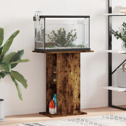 vidaXL - Aquariumstandaard - 60,5x36x72,5 - cm - bewerkt - hout - gerookt - eiken