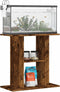 vidaXL - Aquariumstandaard - 60x30x60 - cm - bewerkt - hout - gerookt - eikenkleurig