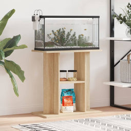 vidaXL - Aquariumstandaard - 60x30x60 - cm - bewerkt - hout - sonoma - eikenkleurig