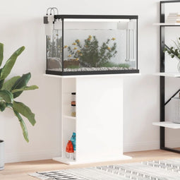 vidaXL - Aquariumstandaard - 75x36x72,5 - cm - bewerkt - hout - hoogglans - wit