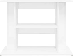 vidaXL - Aquariumstandaard - 80x35x60 - cm - bewerkt - hout - hoogglans - wit
