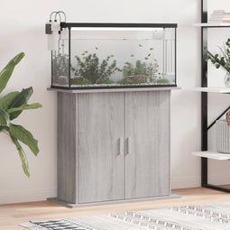 vidaXL - Aquariumstandaard - 81x36x73 - cm - bewerkt - hout - grijs - sonoma - eiken
