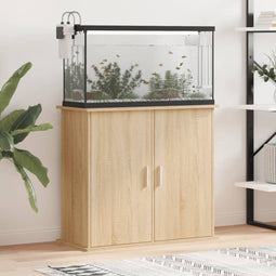 vidaXL - Aquariumstandaard - 81x36x73 - cm - bewerkt - hout - sonoma - eikenkleurig