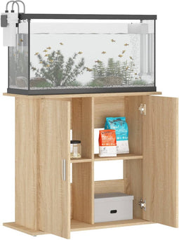 vidaXL - Aquariumstandaard - 81x36x73 - cm - bewerkt - hout - sonoma - eikenkleurig